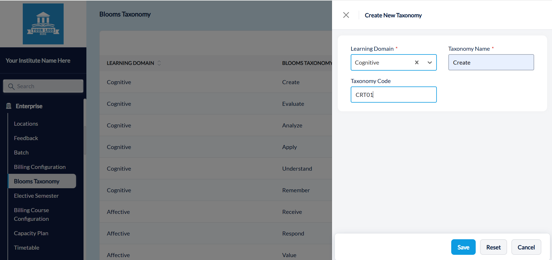 Creating PEOs and POs with Bloom's Taxonomy integration