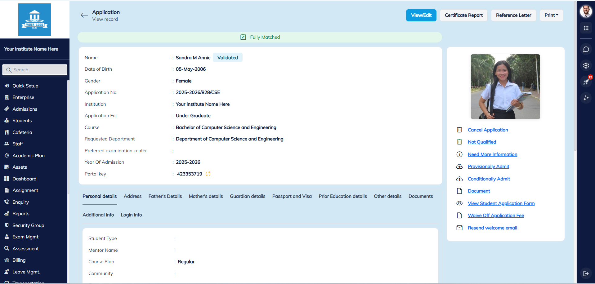 Centralized Applicant Data Management
