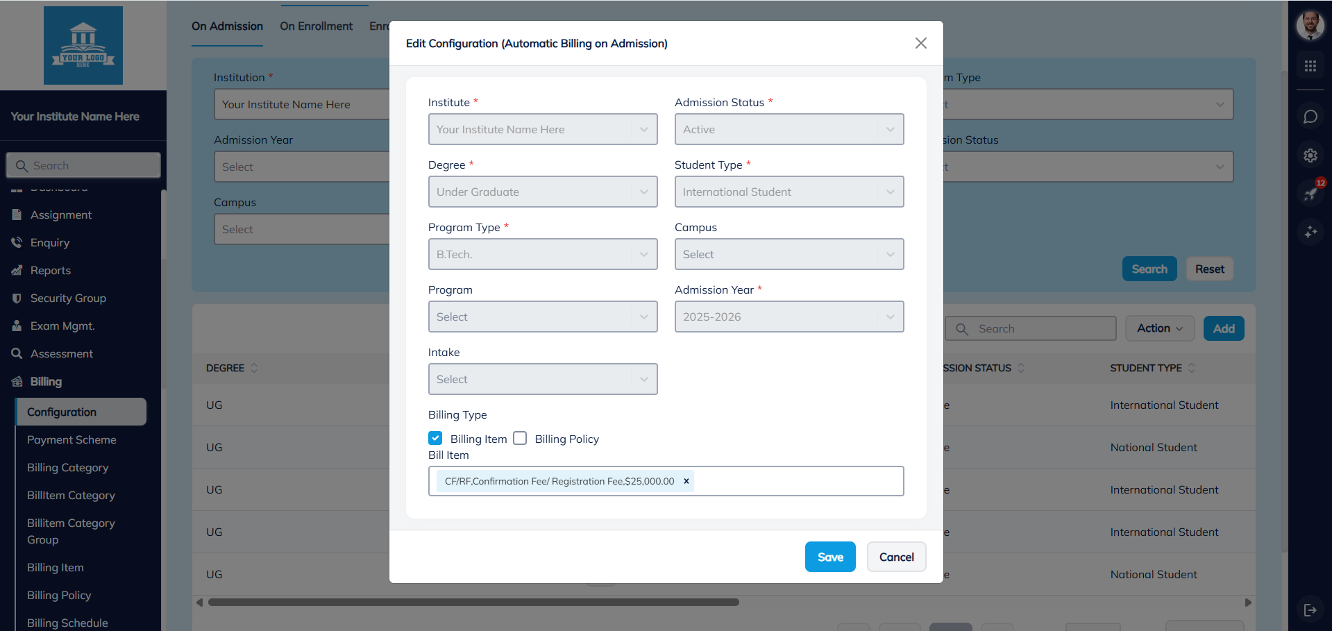 Fee Collection and Enrollment Confirmation