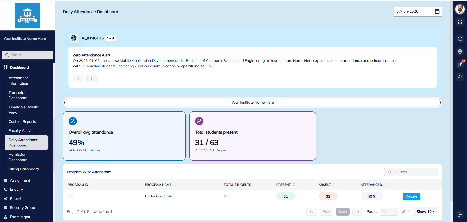 Reports & Analytics Dashboard